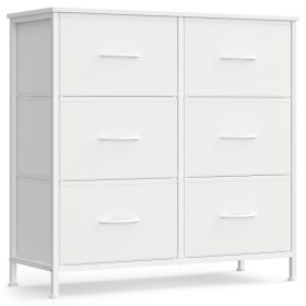   BELLAH kollekció - Modern komód, fiókos szekrény 6 fiókkal, felhőfehér színben