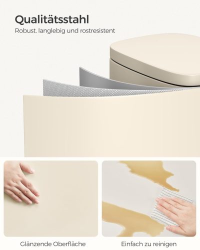 Konyhai szemetes, 30 literes, pedálos, fedeles, homokbézs